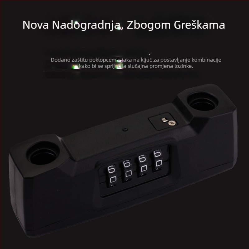 Brava za staklena vrata s lozinkom — produženi U-oblik dizajn, tijelo od cinkovog legura, za uredske staklene vrata (Model: Glass Door Lock; Stil: Moderno pojednostavljeno; Način otključavanja: Lozinka)