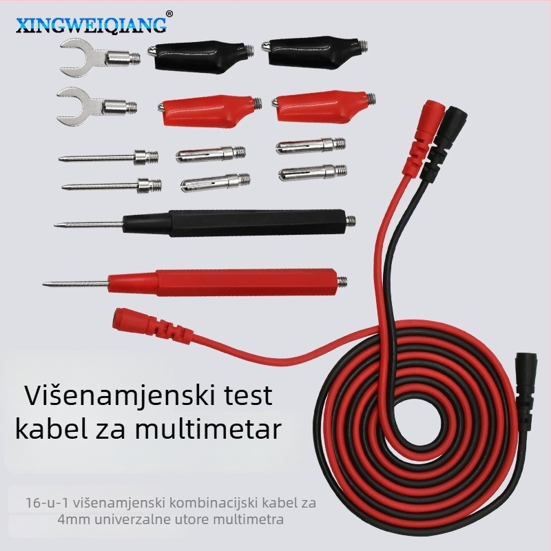 16-u-1 Multimetar Testni Vod s Banana Konektorom, Kombinirani Testni Kabel, Model 2020032510, Metalna + Ljepilo Konstrukcija
