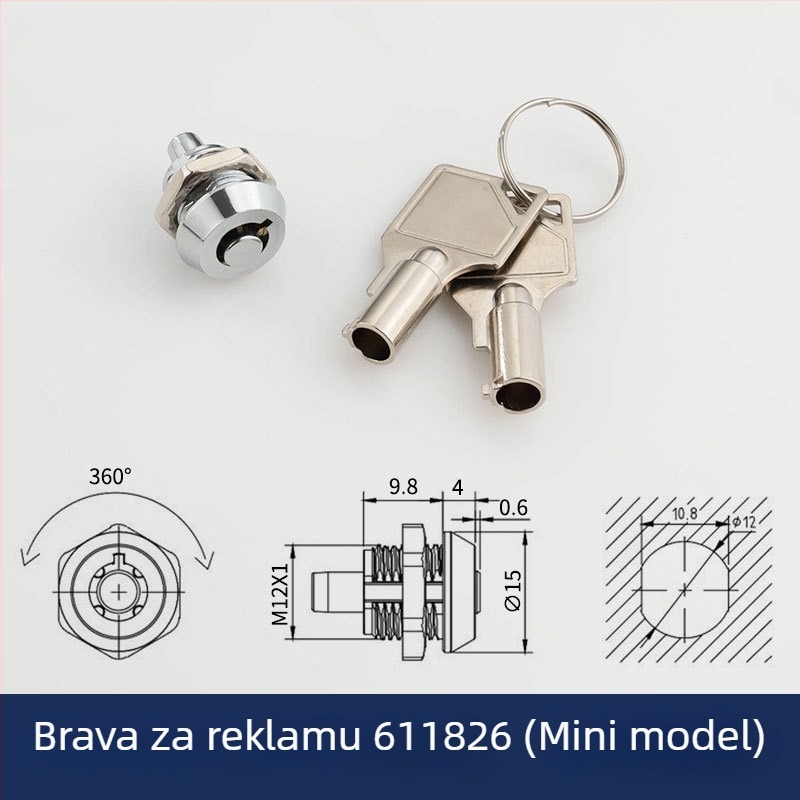 BLJ brava za reklamne kutije i rasvjetne kutije, cink legura, model 611829, moderni minimalistički dizajn