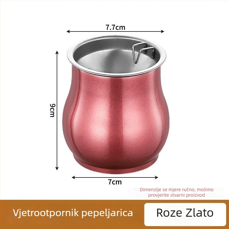 Nerđajući čelični pepalnik otporan na vjetar s poklopcem i funkcijom pohrane.