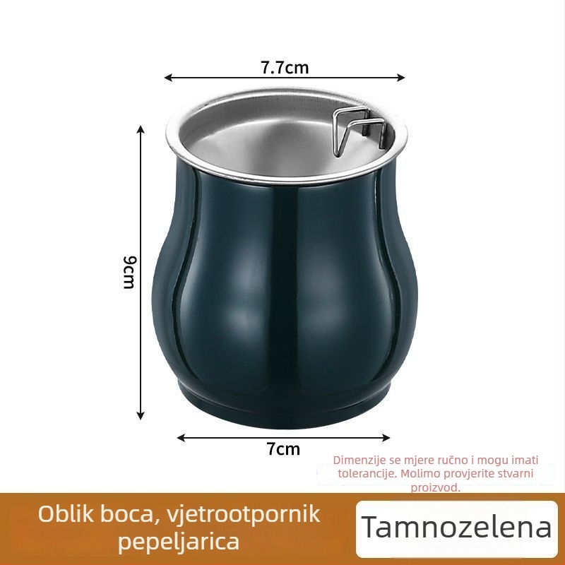 Nerđajući čelični pepalnik otporan na vjetar s poklopcem i funkcijom pohrane.