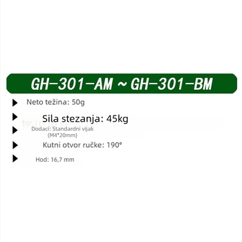 GH-301AM Povećana push-pull brza klamps za testne nosače; Gao dehua; Tip klampe: Ostali držači; Materijal: visoko ugljično čelik; Primjena: testni okvir