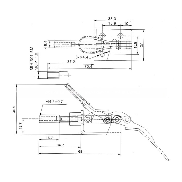 GH-301AM Povećana push-pull brza klamps za testne nosače; Gao dehua; Tip klampe: Ostali držači; Materijal: visoko ugljično čelik; Primjena: testni okvir