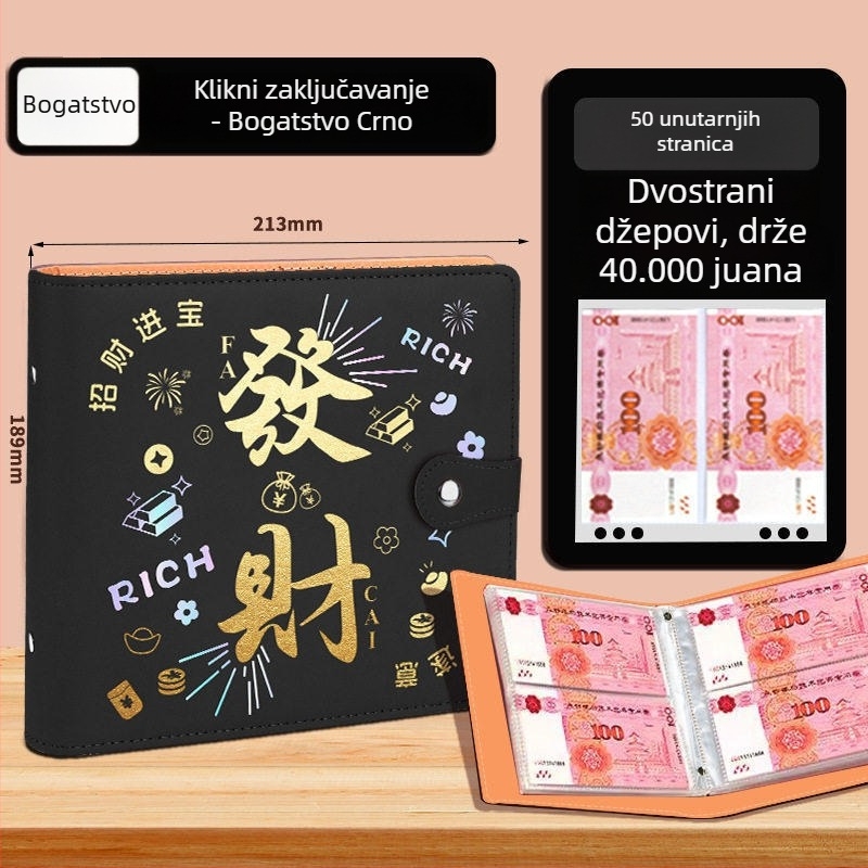 Knjiga za čuvanje novca sa zaključavanjem na lozinku - velika kapaciteta, odvojene stranice