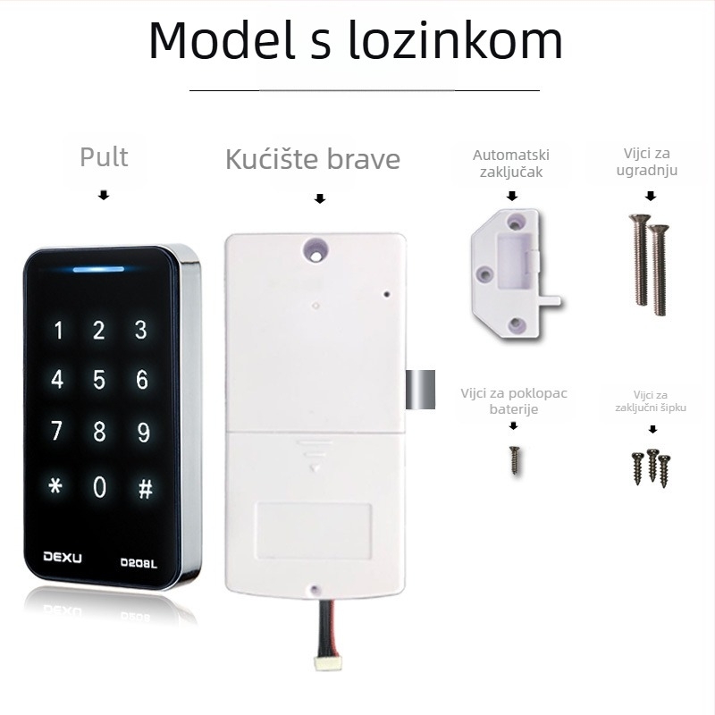 DEXU garderoba za teretanu i jogu s ladicama i pretincem za cipele, elektronički kodni zaključavanje; materijali: plastika, ABS, cinkovog legura; model: D208l/D207l; stil: lagani luksuz