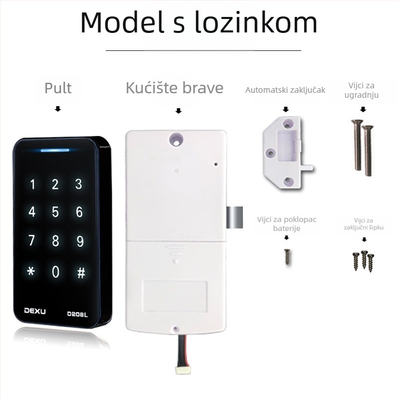 DEXU garderoba za teretanu i jogu s ladicama i pretincem za cipele, elektronički kodni zaključavanje; materijali: plastika, ABS, cinkovog legura; model: D208l/D207l; stil: lagani luksuz