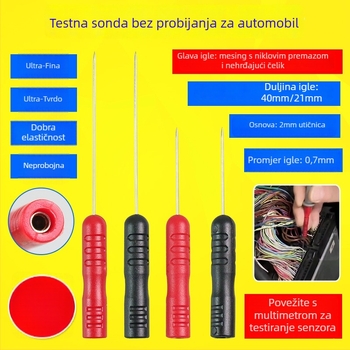 Automobilska električna testna sonda s čeličnom iglom - posebna vrh za ne destruktivnu provjeru električnih linija