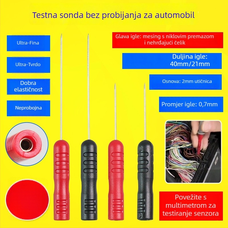 Automobilska električna testna sonda s čeličnom iglom - posebna vrh za ne destruktivnu provjeru električnih linija