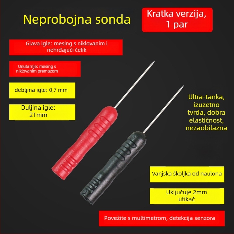 Automobilska električna testna sonda s čeličnom iglom - posebna vrh za ne destruktivnu provjeru električnih linija