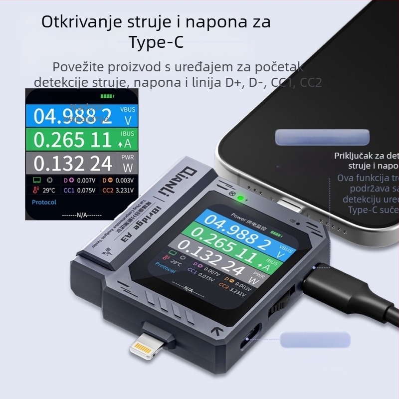 Potential iBridgeA3 USB-C port automatski detektor za mobilne pločice za popravak Apple/Huawei/Xiaomi | ABS kućište | 1 komplet | Telekomunikacijska održavanja