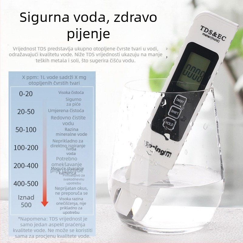 MIUS tri u jedan višenamjenski TDS tester kvalitete vode za akvarij