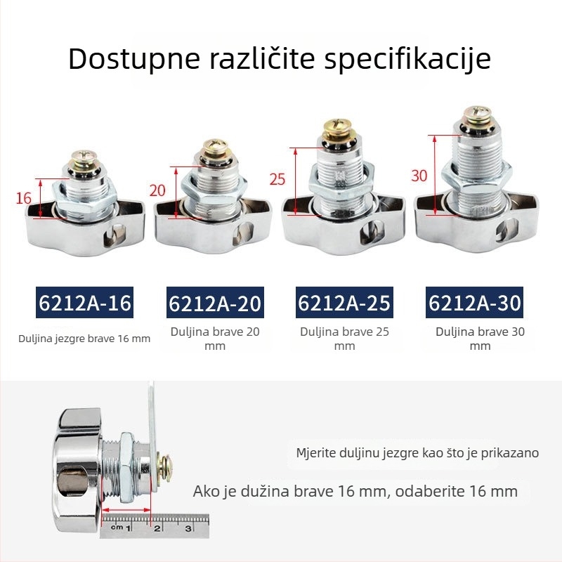 BLJ brava za vratima ormarića od cinkovog legura (model 6212A66) za drvene i metalne ormariće — moderni minimalistički dizajn