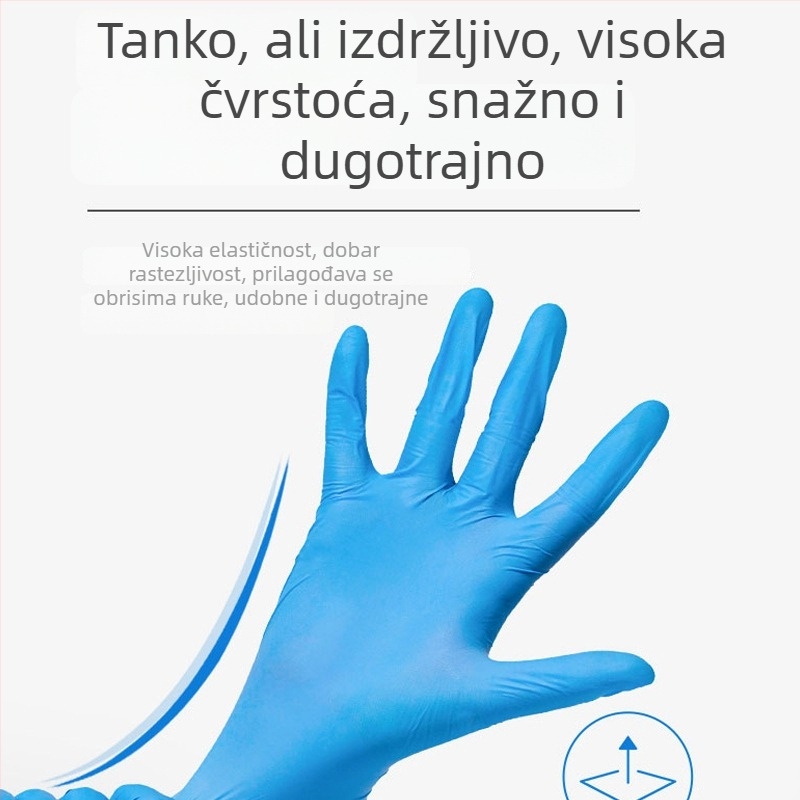 Jednokratne nitril rukavice, povećane debljine, produžene duljine, vodootporne, prehrambene kvalitete