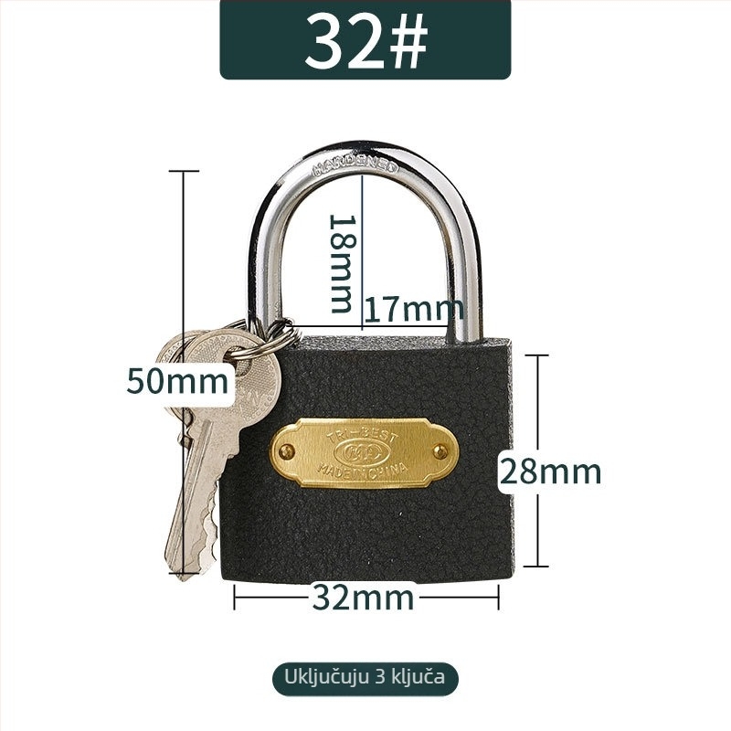 Kućni lokot Type C, željezo, BEST marka, moderan jednostavan stil, za supermarketima, tvornicama i uredima