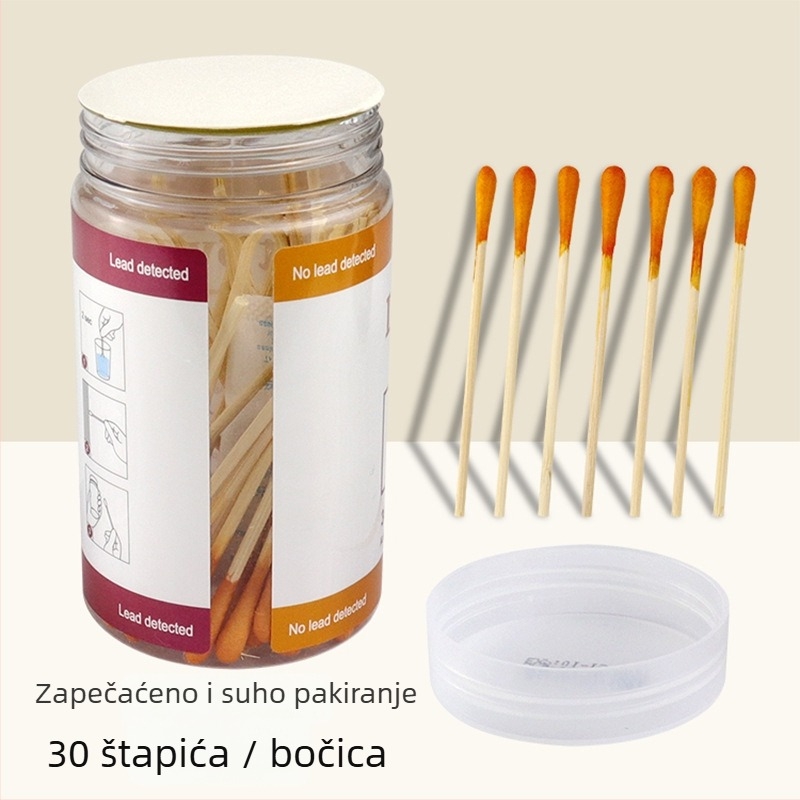 Tampon za ispitivanje sadržaja olova u kozmetici za laboratorijsku i kućnu upotrebu (Ispitivanje olova na površinskim premazima objekata; Primjena: kozmetika; Značka: Prosperity)