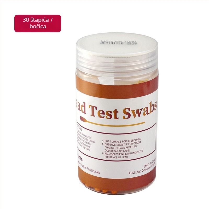 Tampon za ispitivanje sadržaja olova u kozmetici za laboratorijsku i kućnu upotrebu (Ispitivanje olova na površinskim premazima objekata; Primjena: kozmetika; Značka: Prosperity)