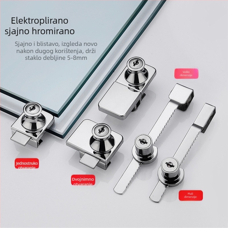 Brava za vrata ormarića bez rupa, nehrđajući čelik, model XQZ001, modern minimalistički dizajn