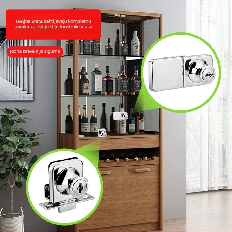 Brava za vrata ormarića bez rupa, nehrđajući čelik, model XQZ001, modern minimalistički dizajn