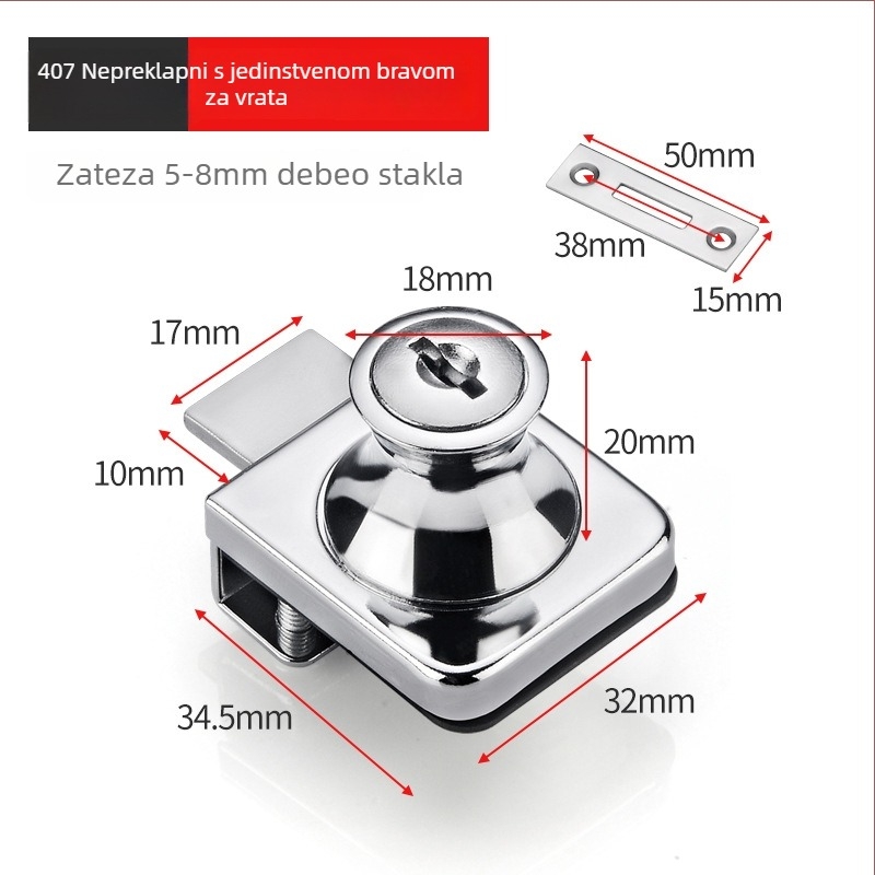 Brava za vrata ormarića bez rupa, nehrđajući čelik, model XQZ001, modern minimalistički dizajn