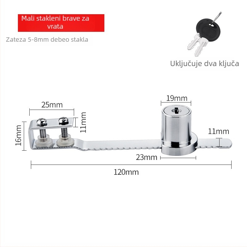 Brava za vrata ormarića bez rupa, nehrđajući čelik, model XQZ001, modern minimalistički dizajn