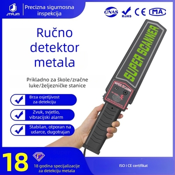 Ručni detektor metala MD-3003B1 tvrtke JTAJM, prenosni sigurnosni detektor s akusto-optičkim i vibracijskim alarmom, domet detekcije ≥6 cm