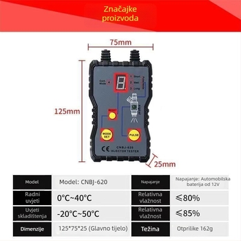 Automobilski tester injektora goriva EM620 — ABS materijal, 162 g