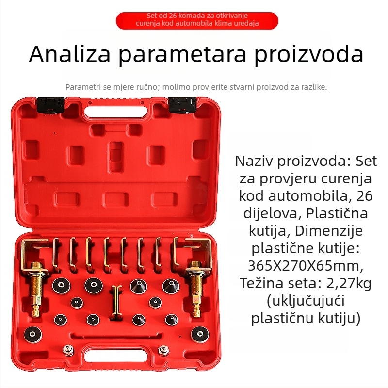 Alat za otkrivanje propuštanja klima uređaja automobila – tijelo od legure; marka Mussen hall; namijenjeno auto popravku.
