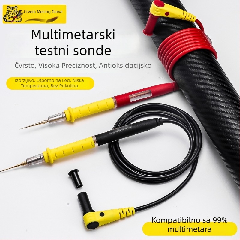 Multimetarski testni vodiči – Marka Zheng tietou; Model: Multimeter test leads; Materijal: silikon + zlatno prekriven bakar; Namjena: testna linija; Podrijetlo: Kina