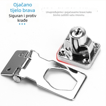 Brava za vrata ormarića i ladice, nehrđajući čelik, model Lock with lock, stil Light Luxury