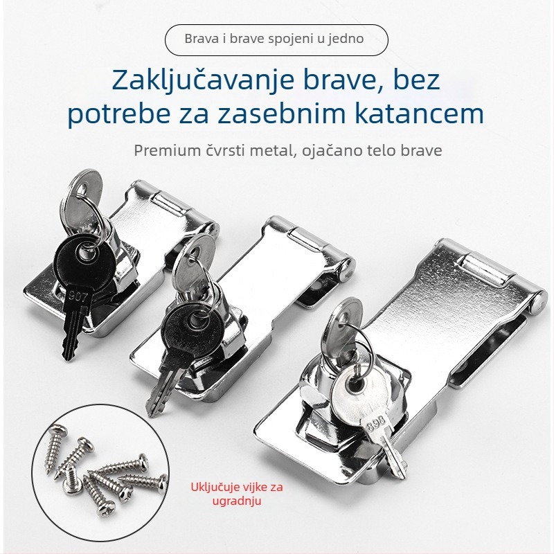 Brava za vrata ormarića i ladice, nehrđajući čelik, model Lock with lock, stil Light Luxury