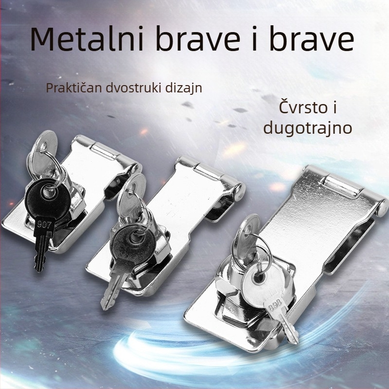 Brava za vrata ormarića i ladice, nehrđajući čelik, model Lock with lock, stil Light Luxury