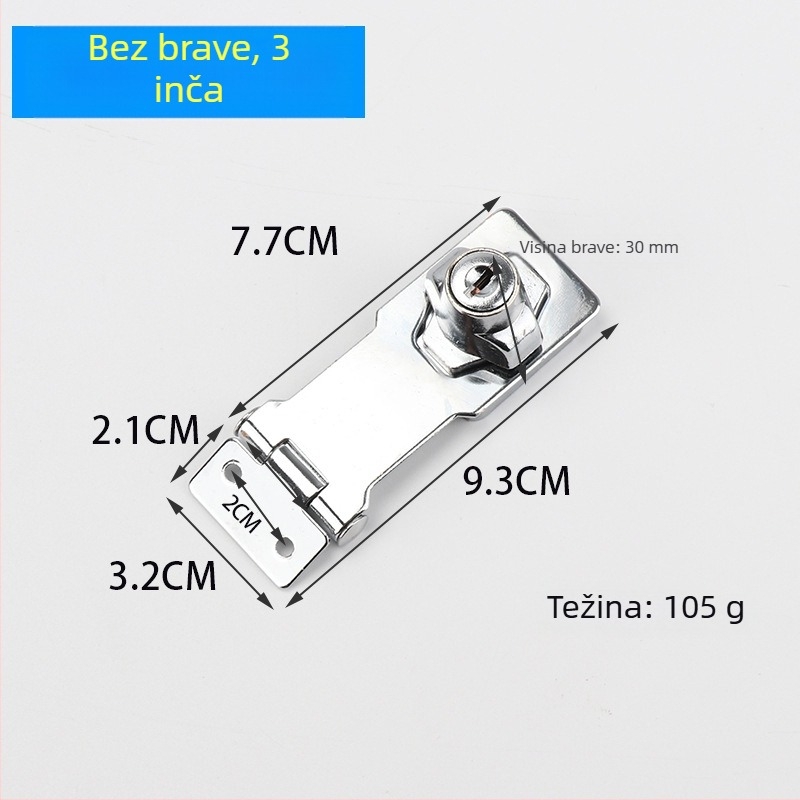Brava za vrata ormarića i ladice, nehrđajući čelik, model Lock with lock, stil Light Luxury