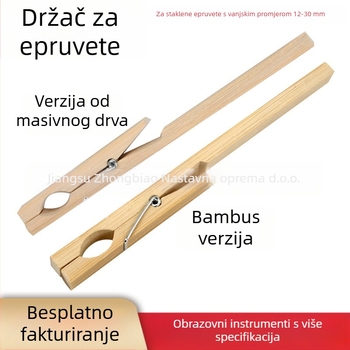 Držač za epruvete od drveta s bambusom, za kemijske eksperimente, edukativni laboratorijski alat, paket 1000