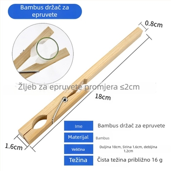 Držač za epruvete od drveta s bambusom, za kemijske eksperimente, edukativni laboratorijski alat, paket 1000