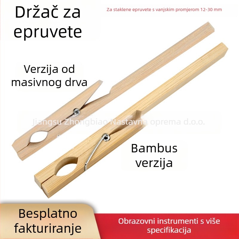Držač za epruvete od drveta s bambusom, za kemijske eksperimente, edukativni laboratorijski alat, paket 1000