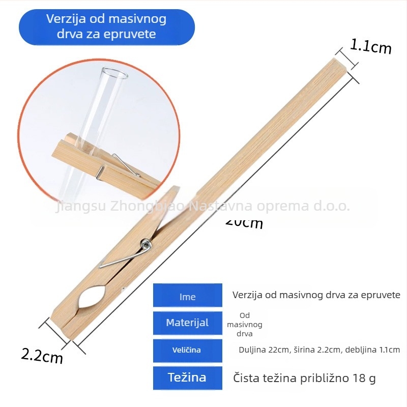 Držač za epruvete od drveta s bambusom, za kemijske eksperimente, edukativni laboratorijski alat, paket 1000