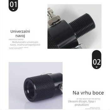 Ventil za ispitivanje tlaka • 40 MPa • M18x1.5 navoj • aluminijska legura • za ispitivanje tlaka