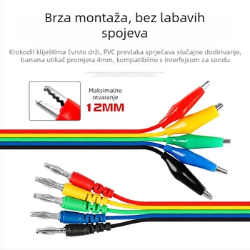 Musen Tang Alat za ispitivanje auto-električnih vodova — 4 mm banana utikač na krokodilsku klipu, kutna sonda za popravak auta