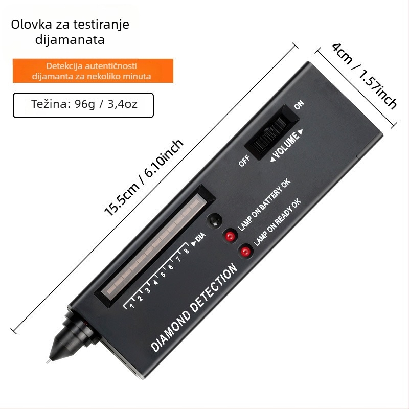 Pero za otkrivanje dijamanata s testom tvrdoće nefrita i mjeračem toplinske vodljivosti za identifikaciju nakita