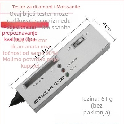 Mjerenje toplinske vodljivosti za provjeru autentičnosti dijamanata i testiranje dragog kamenja: nefrit i kristal; pero tvrdoće, pero za dijamant, pero za moissanit