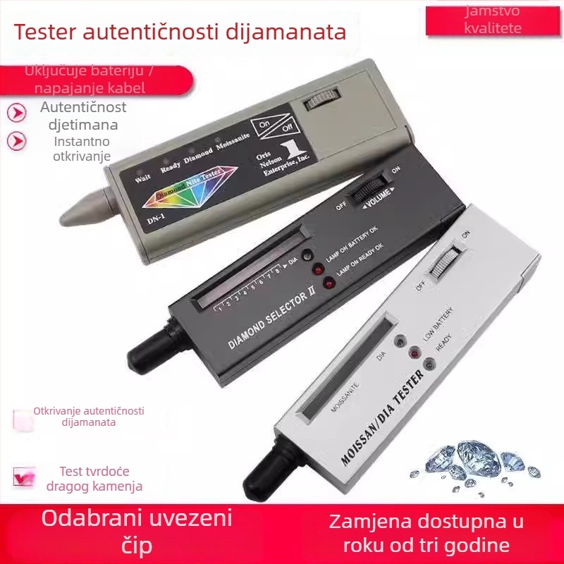 Mjerenje toplinske vodljivosti za provjeru autentičnosti dijamanata i testiranje dragog kamenja: nefrit i kristal; pero tvrdoće, pero za dijamant, pero za moissanit