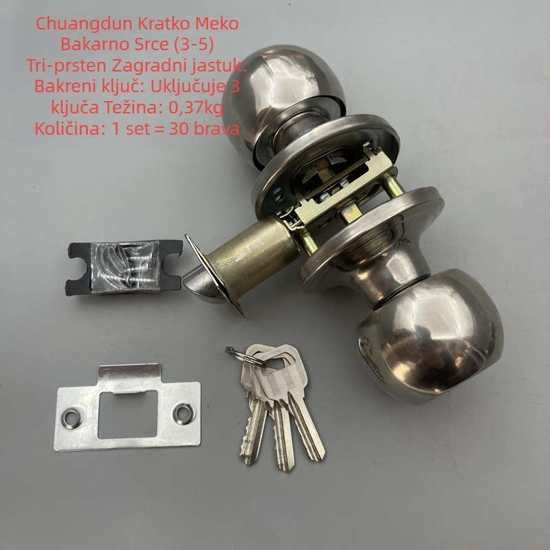 Trostruki kuglični zaključavač za kupaonice i unutarnja vrata, aluminijska legura vrata, model 607, Mingda