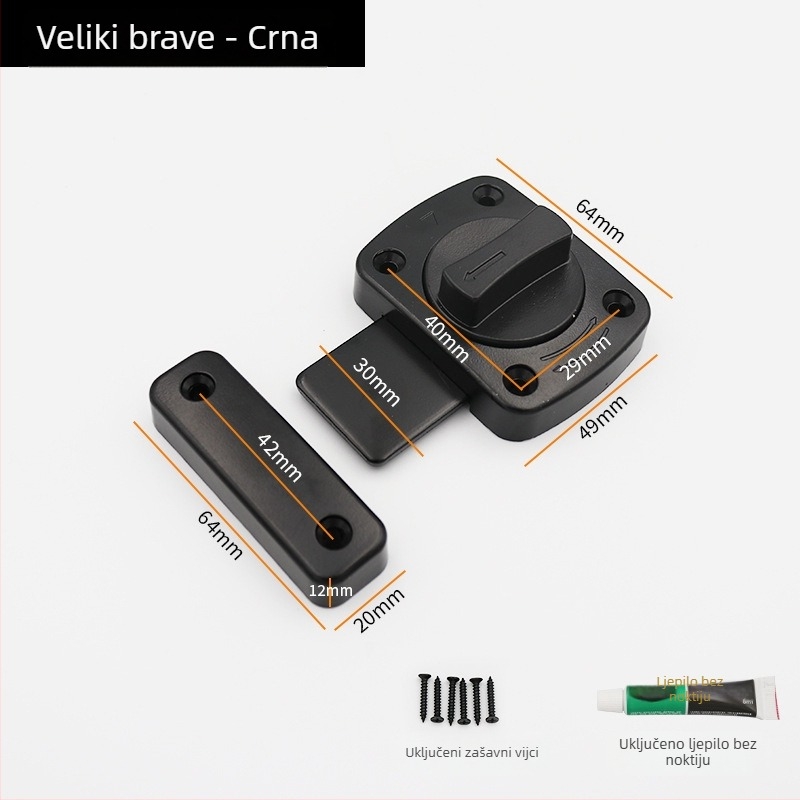 Zinkova legura zaključavanje protiv krađe za ladicu i vrata, model CX-02, montaža bez bušenja, Lemon Shuo