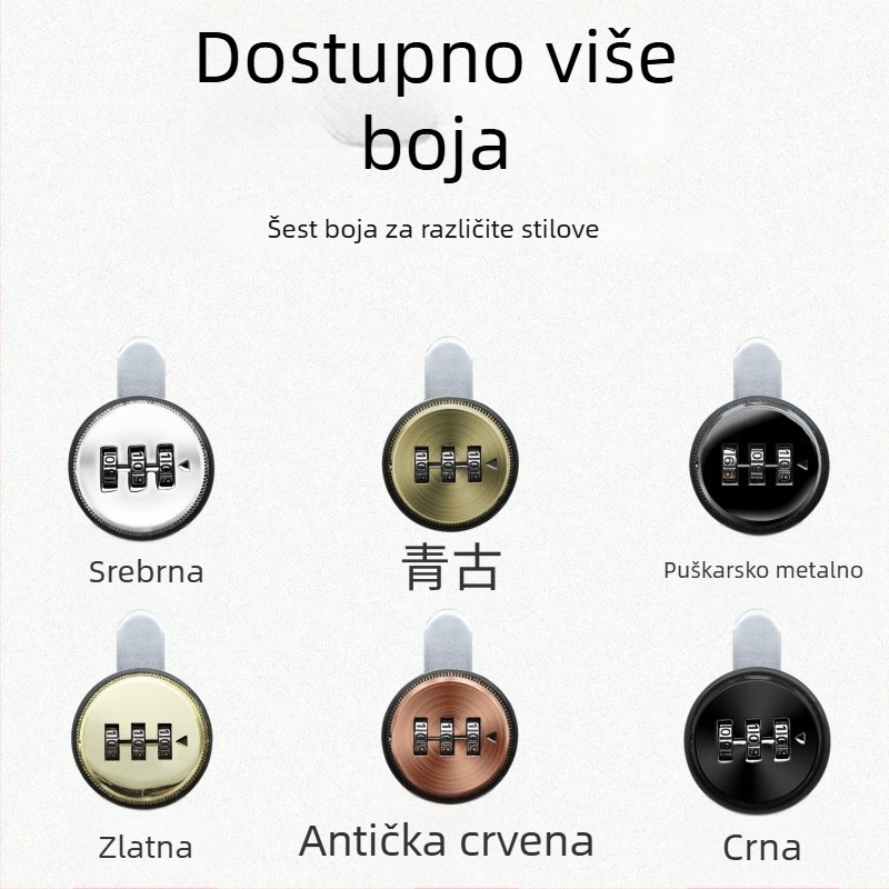Ute zaključavanje s lozinkom za ladice i uredski namještaj — cinkova legura, model: Mailbox password lock, stil modernog jednostavnog dizajna