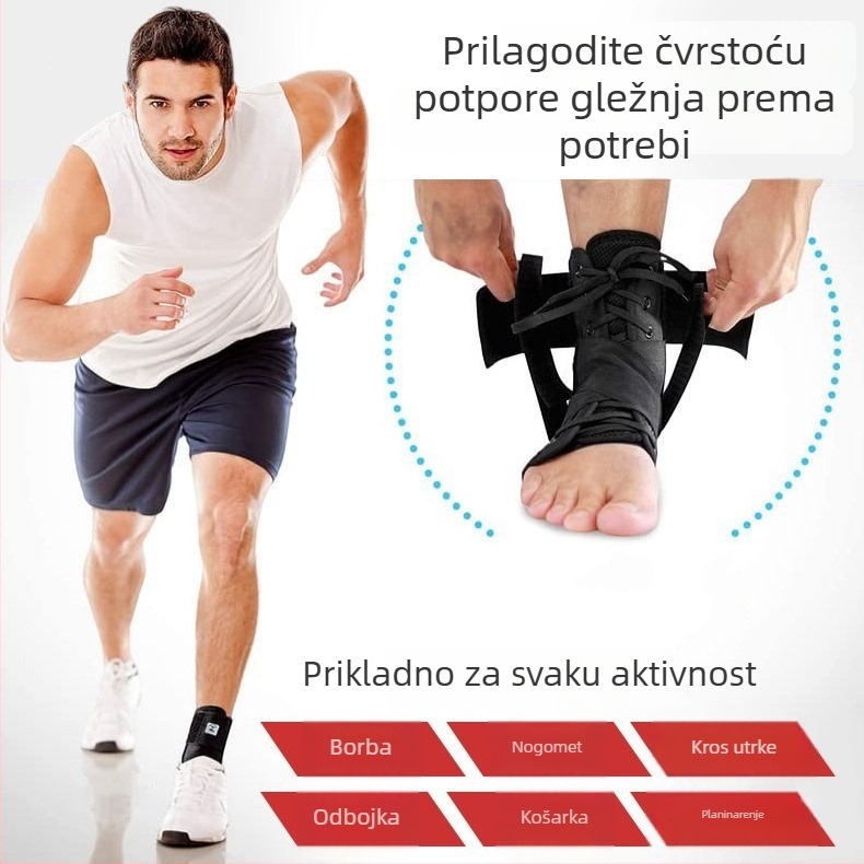 Riseup gležanj zavoj s prozračnim trakama za invertiranje/valgus, vezica, zaštita gležnja, za odrasle, košarka. Materijal: poliester