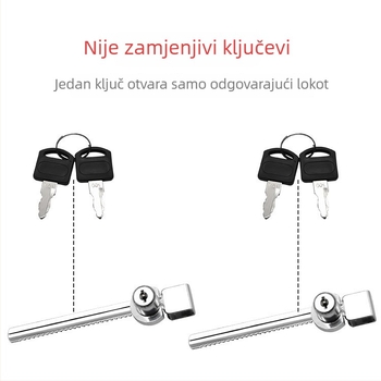 Push-pull brava za staklenu vitrinu, Lixin Hardware, model 1101, cinkova legura