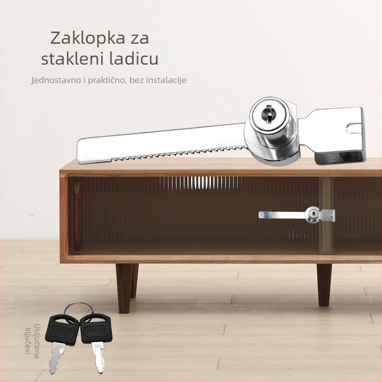 Push-pull brava za staklenu vitrinu, Lixin Hardware, model 1101, cinkova legura