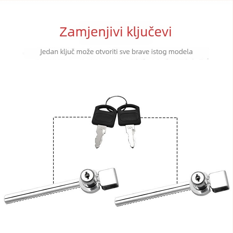 Push-pull brava za staklenu vitrinu, Lixin Hardware, model 1101, cinkova legura