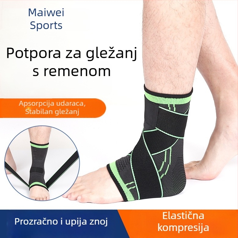 Sportska potpora gležnja s četiri strane elastičnih traka za omatanje i fiksaciju