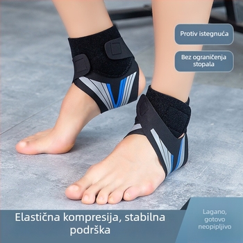 Zaštita gležnja s kompresijom za sport Health Minister, materijali Okcloth/SBR silikon; pogodna za košarku, trčanje, planinarenje, badminton